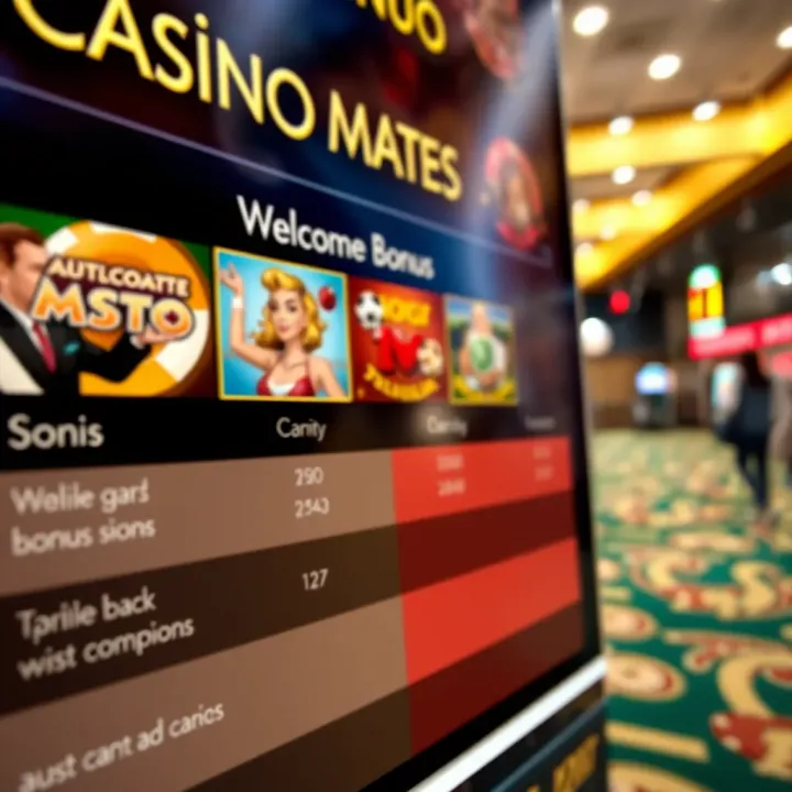 Comparison chart showing Casino Mate welcome bonus alongside other Australian online casino offers