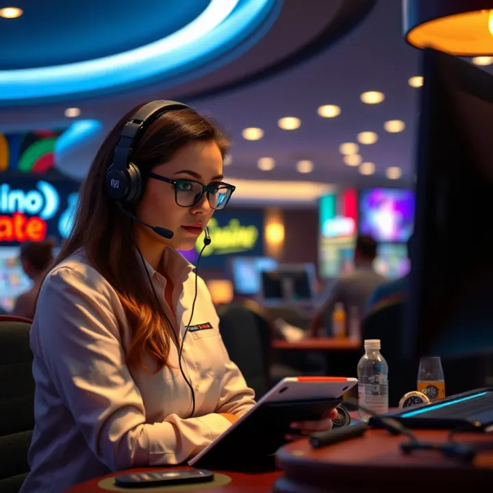 Casino Mate Customer Support and Payment Options Customer support representative assisting with payment method inquiries at an online casino