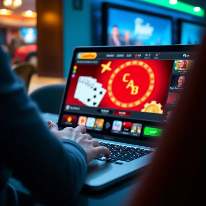 User interacting with Casino Mate Flash Casino interface on a laptop screen