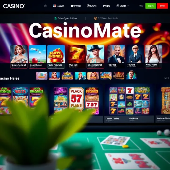 Casino Mate platform showcasing an extensive selection of slot and table games