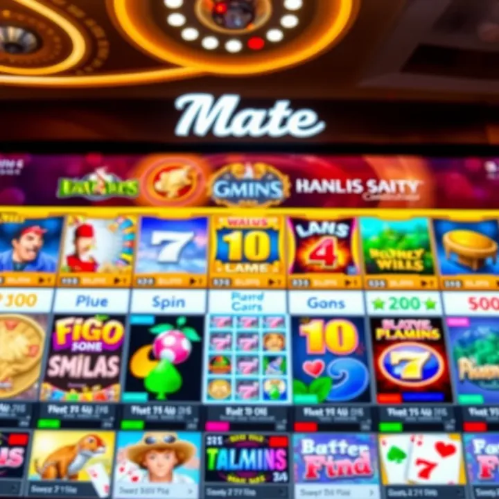 Colorful online casino game interface with diverse slot machine themes