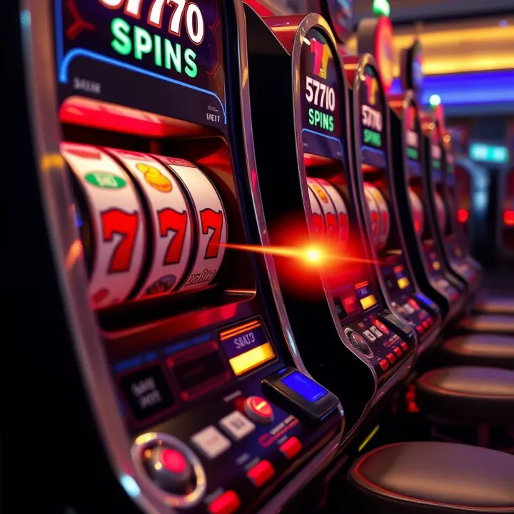 Illustration of a casino slot machine showing bonus spins activating