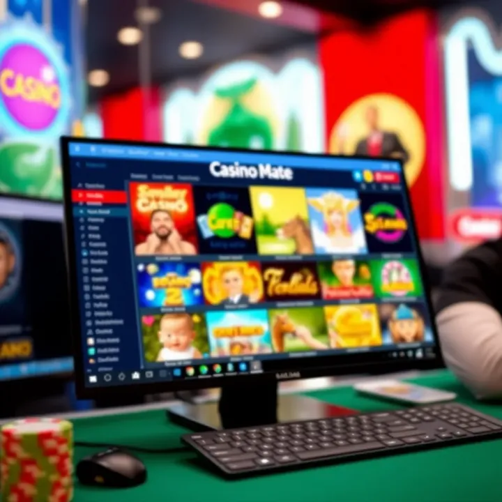 Screenshot of Casino Mate Instant Play showing diverse casino games on desktop