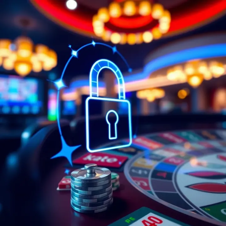 Casino Mate Security Features and Licensing Close-up of a digital security lock symbolizing online casino safety measures