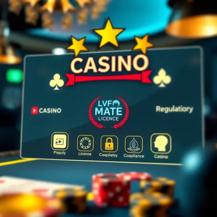 Illustration of a secure online casino platform showing regulatory compliance symbols