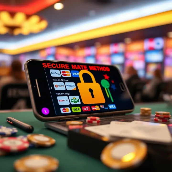 Secure Mobile Payment Methods for Casino Mate Mobi Illustration of secure online payment options available on mobile gaming site
