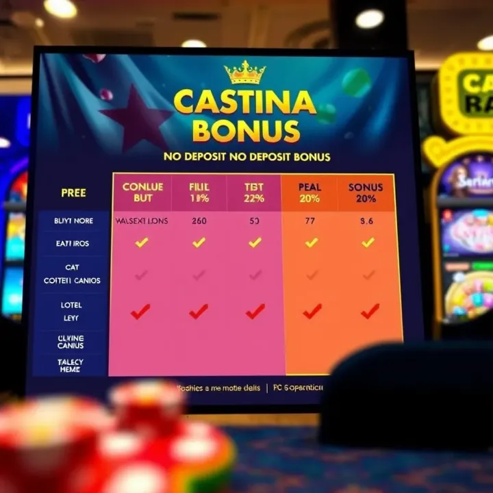 Comparison chart showing Casino Mate mobile no deposit bonus against other online casino offers