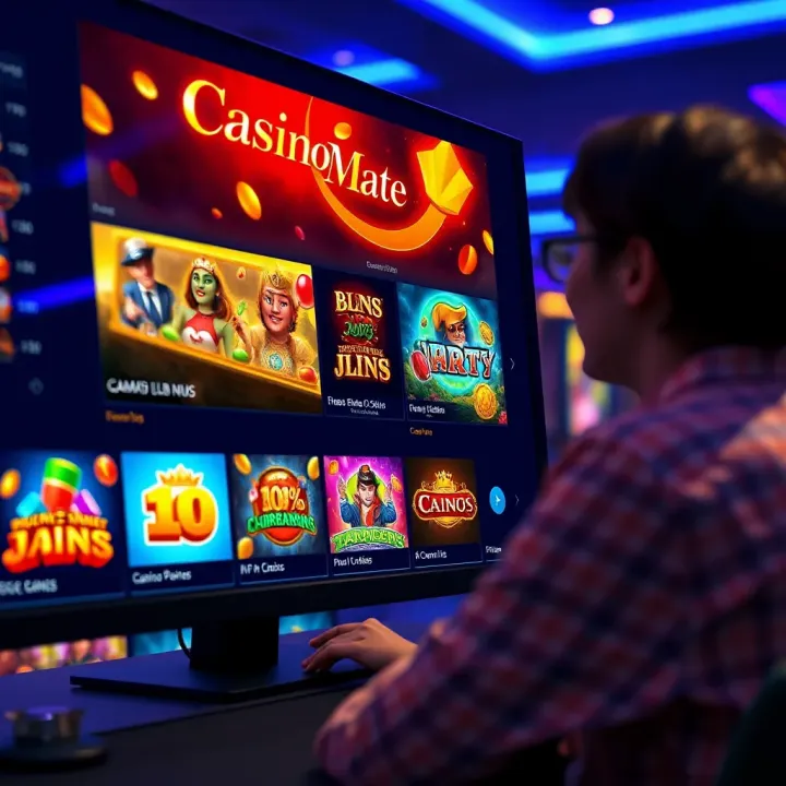 User browsing Casino-Mate NDB platform showcasing various slot and table games
