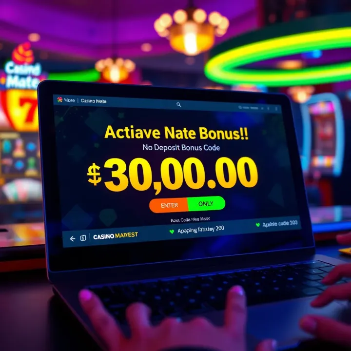 Illustration showing a digital casino screen highlighting bonus code entry and activation for online players