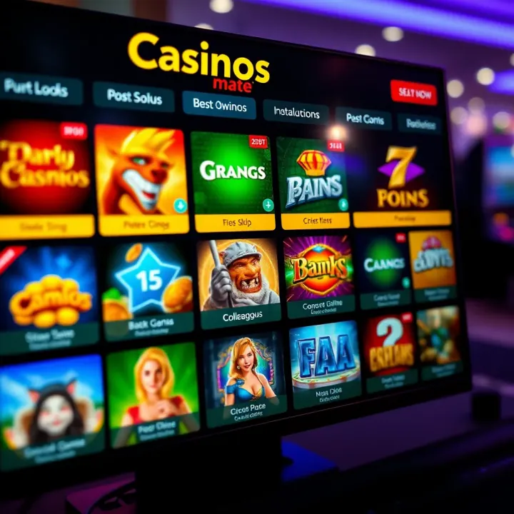 Online casino interface showing a variety of game options including slots and card games
