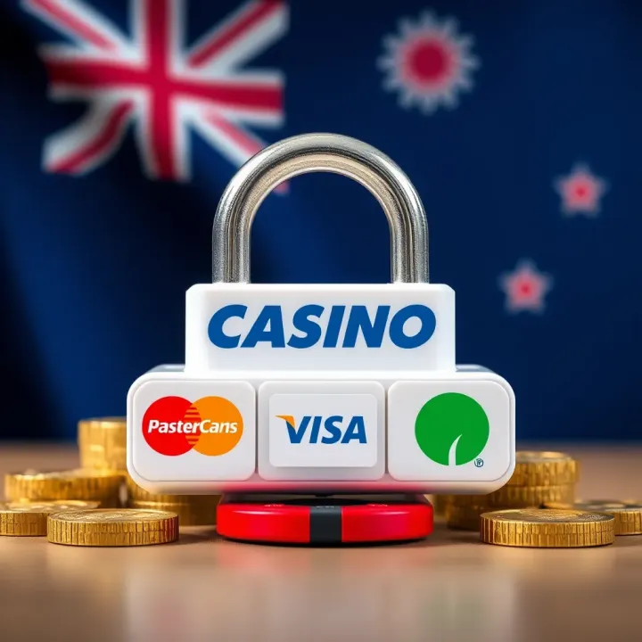 Secure payment methods icons with New Zealand flag in the background