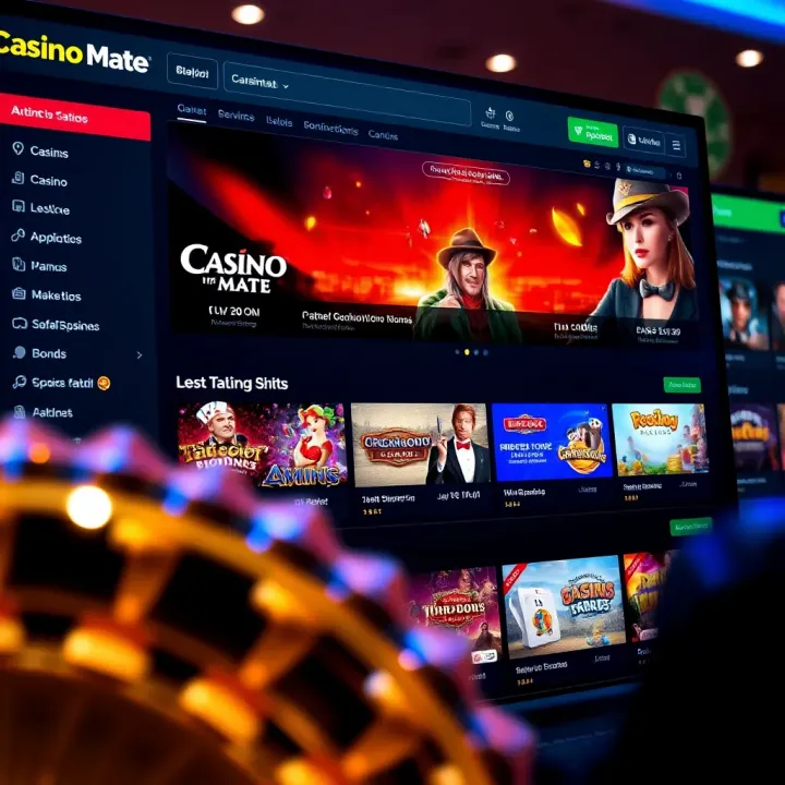 Overview of Casino-Mate's Gaming Interface Casino-Mate online platform with a variety of casino games displayed on screen