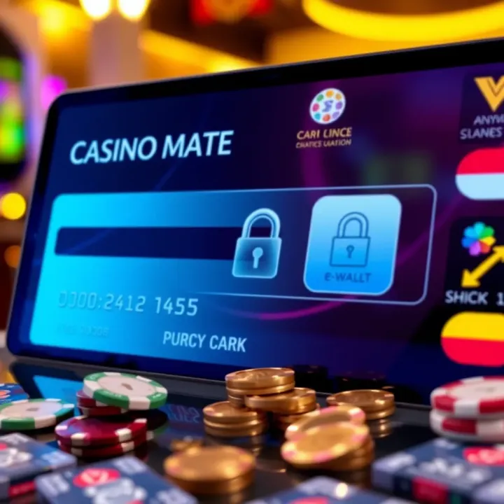 Casino Mate Payment Security and Options Illustration of digital payment methods including credit card and e-wallet icons showing secure transactions