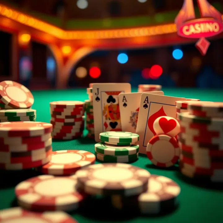 Bright casino chips and cards representing bonuses and promotions at Casino Mate