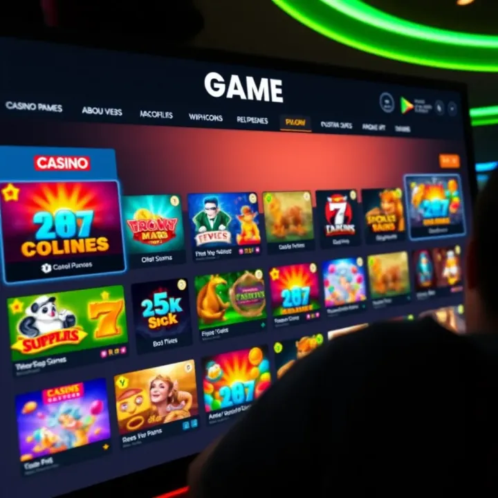 Online casino interface showcasing a variety of slot and table games