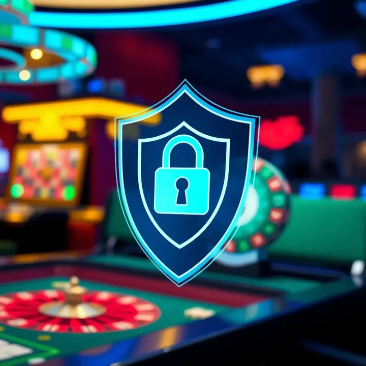 Digital shield symbolizing online security in casino gaming
