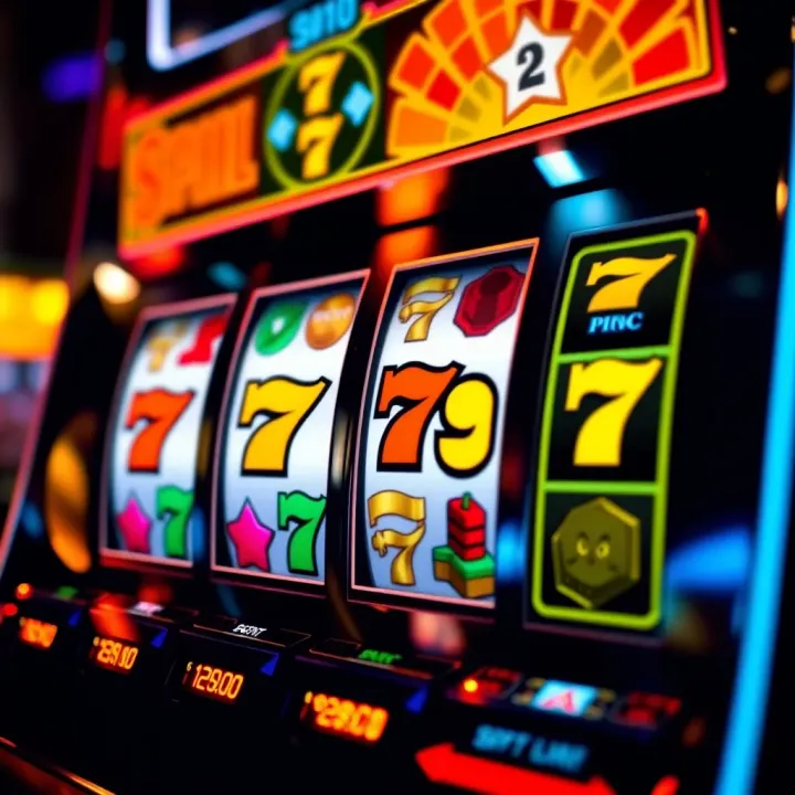 Slot machine reels displaying various symbols indicating potential winning combinations