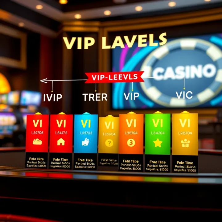 Illustration showing different VIP tier levels in a casino loyalty program