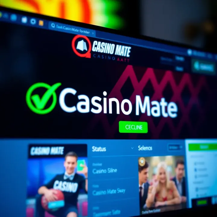 Checking Casino Mate Website Status A digital screen displaying a Casino Mate website status with green checkmark indicating online