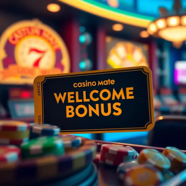Digital voucher displaying welcome bonus offer for new Casino Mate users