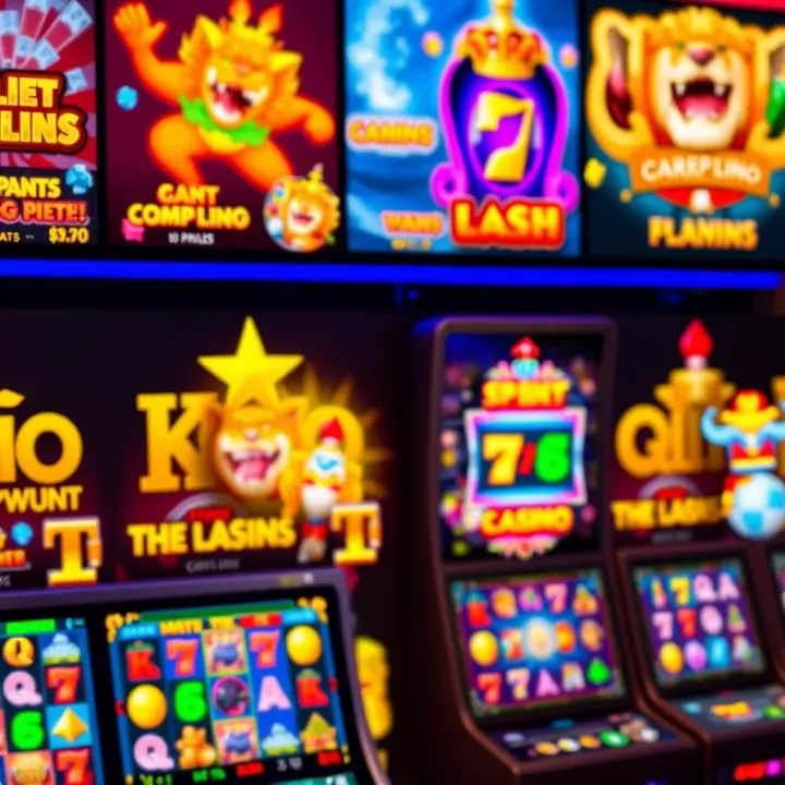Colorful casino game interface showing diverse slot machine themes and vibrant graphics