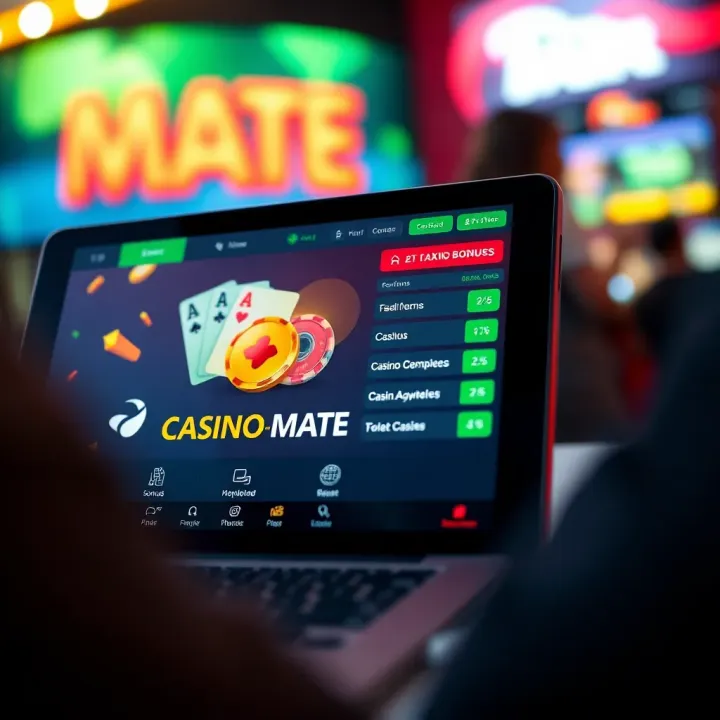 User interface showing casino bonus offers and payment options on an electronic device