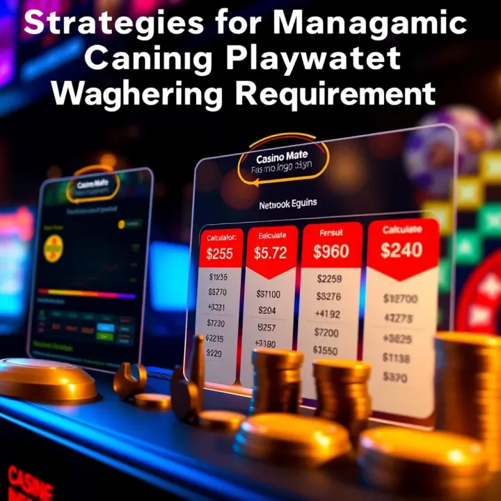 Visual guide showing calculation methods and tips for efficiently meeting wagering conditions