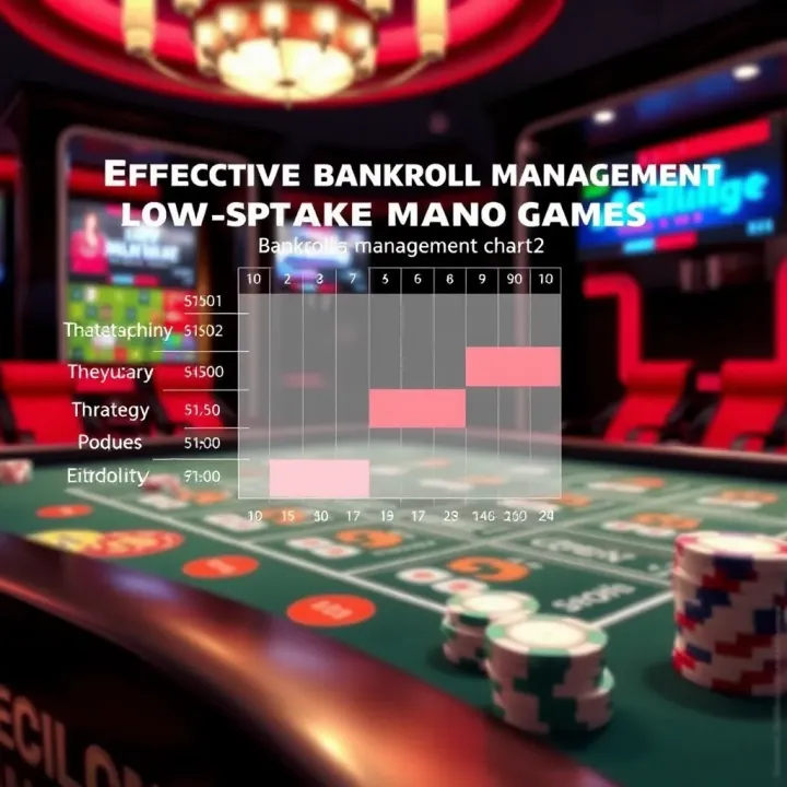 Graphic showing a bankroll management strategy chart for low-stake casino play