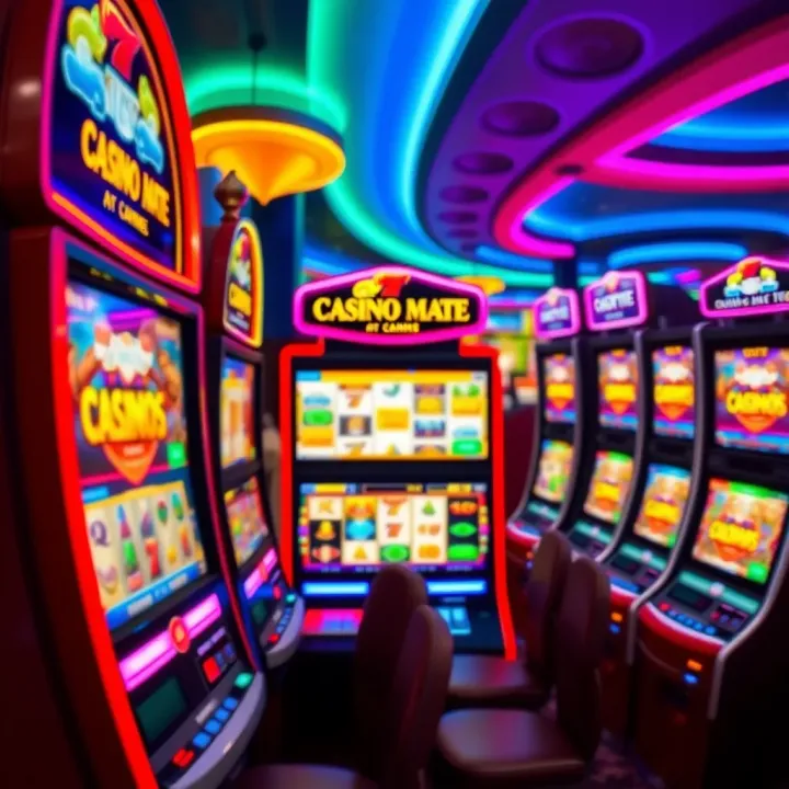 Colorful casino slot machine interface illustrating a variety of games available