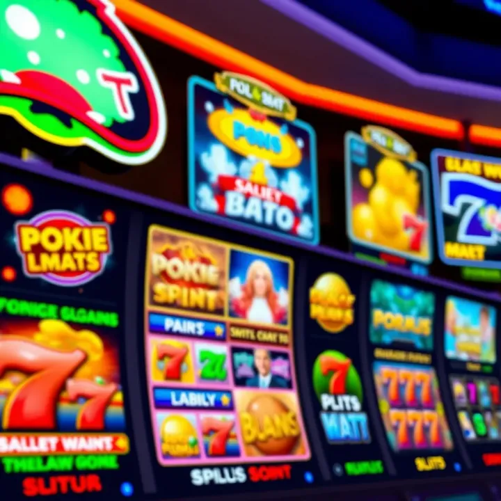 Colorful interface showcasing a variety of online casino slot games available on Pokie Mate platform