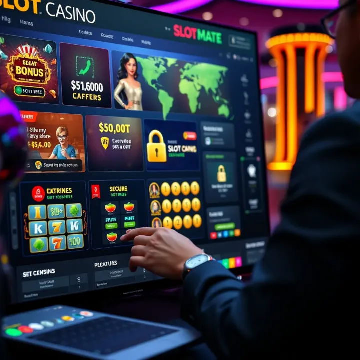 User navigating an online casino platform showing bonus offers, secure login, and smooth gaming experience