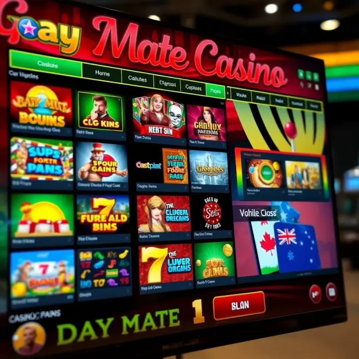 Vibrant online casino interface showcasing diverse game options and Australian theme