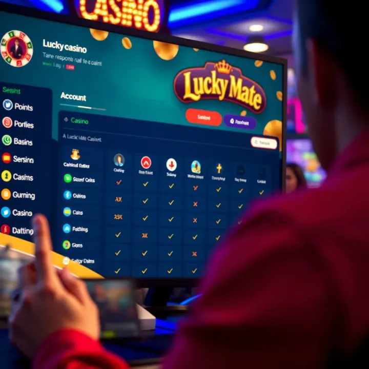 Dashboard of an online casino showing account management options and responsible gaming features