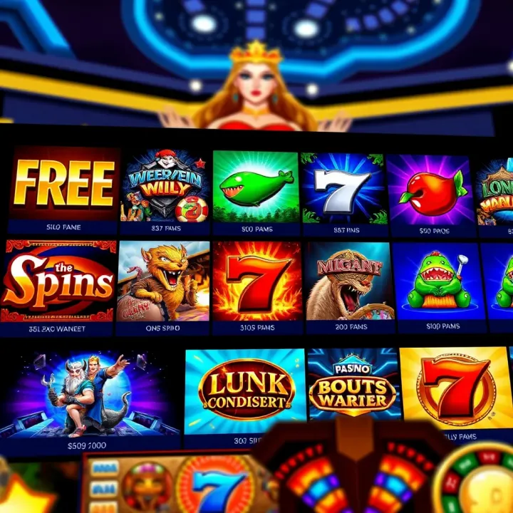 Variety of popular casino slot games available for free spins at Lucky Mate Casino