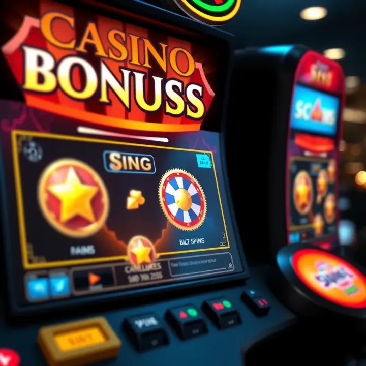 Graphic showing a casino game interface with highlighted bonus spin icons and tips for maximizing rewards
