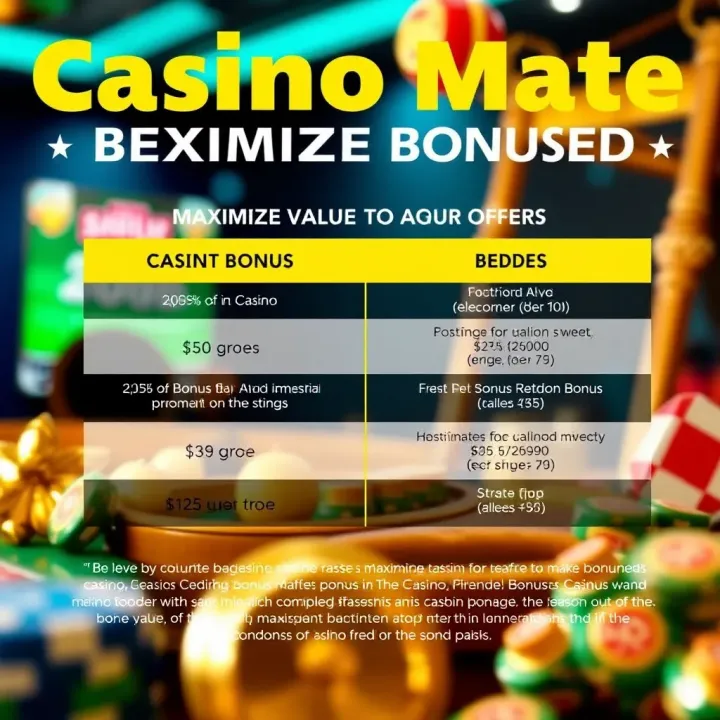 Graphic comparing various casino bonus offers with emphasis on maximizing value and avoiding pitfalls
