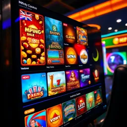Interface displaying various casino games available on a digital platform with Australian currency symbols