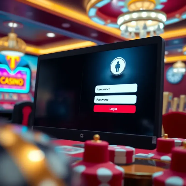 Secure login screen of Bakedmate Casino showing username and password fields