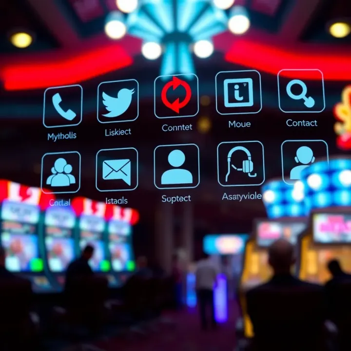 Various communication icons representing multiple contact methods for player assistance