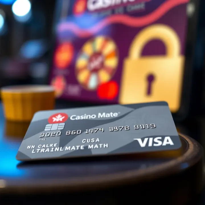 Secure Visa Card Transaction for Casino Mate Withdrawals Visa card with Casino Mate logo symbolizing secure online withdrawal