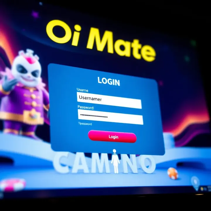 Oi Mate Casino Secure Login Interface Secure login interface of Oi Mate Casino platform showing username and password fields