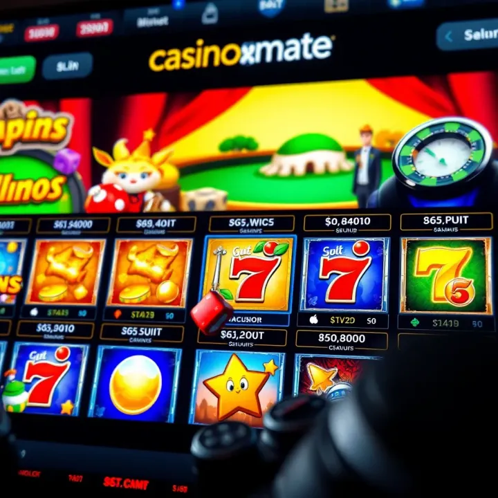 Online casino interface showcasing a variety of slot games with vibrant graphics