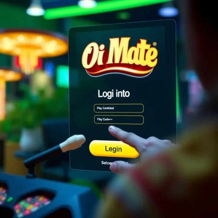 User entering login credentials on Oi Mate Casino's online platform with secure interface