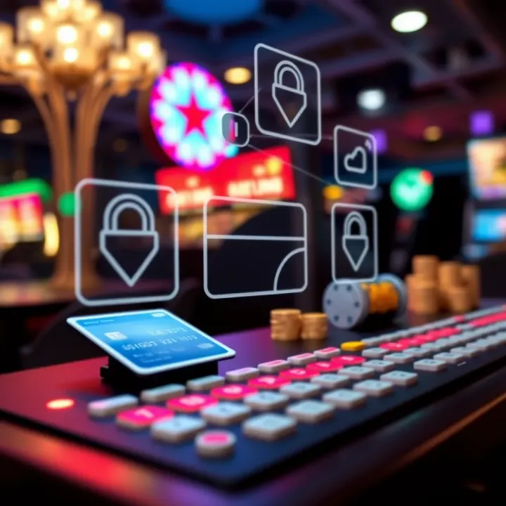 Secure payment icons representing credit cards, e-wallets, and bank transfers for online casino deposits