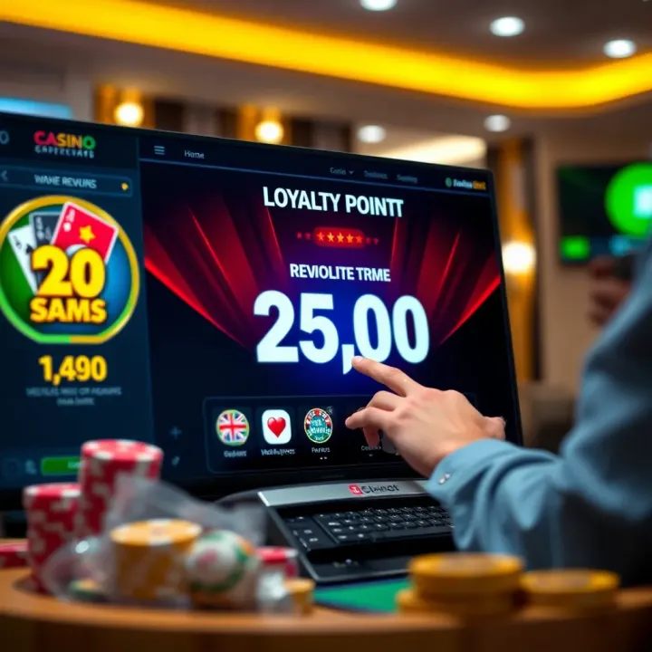 Redeeming rewards and bonuses through a digital interface with casino-themed icons
