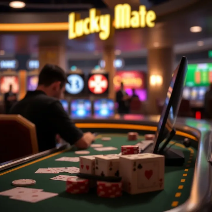 Illustration of responsible online gambling with secure gameplay elements