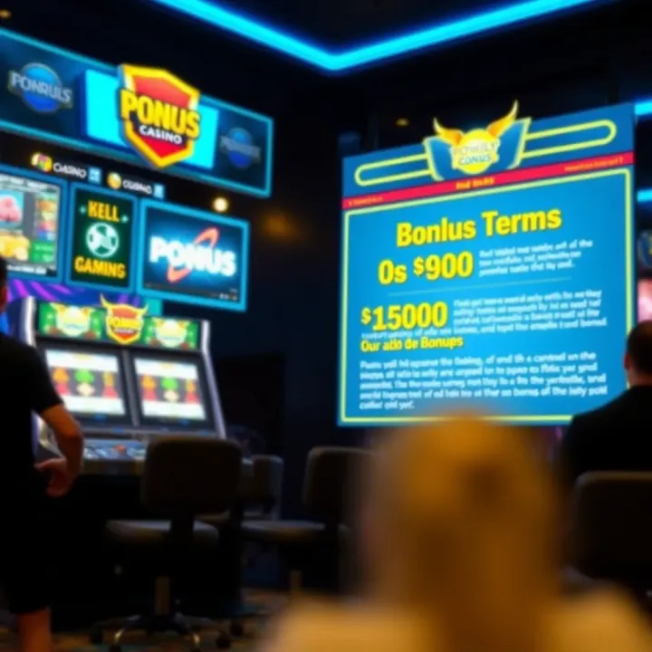 Illustration of secure online gambling environment with highlighted bonus perks and terms