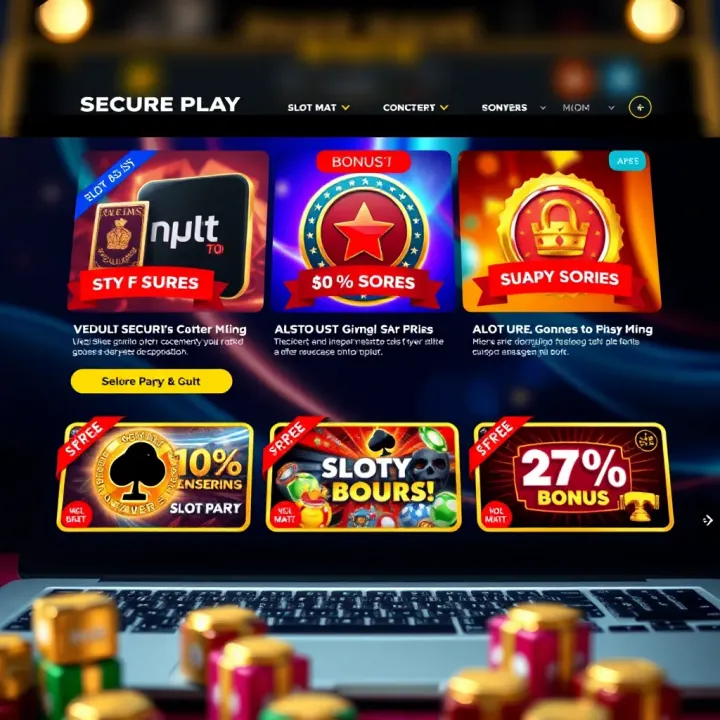 Secure online casino platform with visible security badges and bonus offers for Australian players