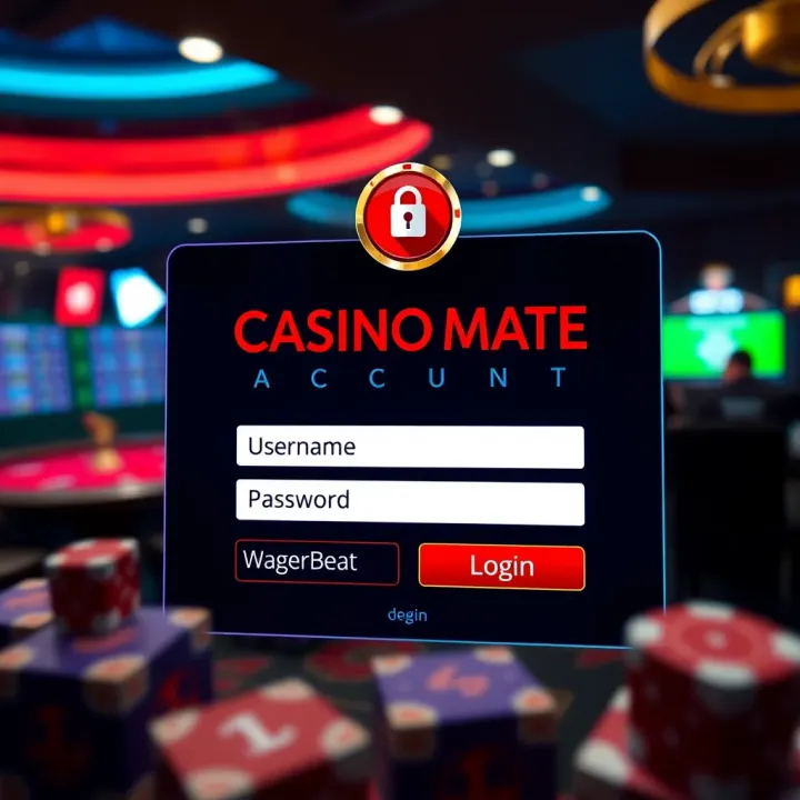 Secure login interface for Casino Mate with username and password fields
