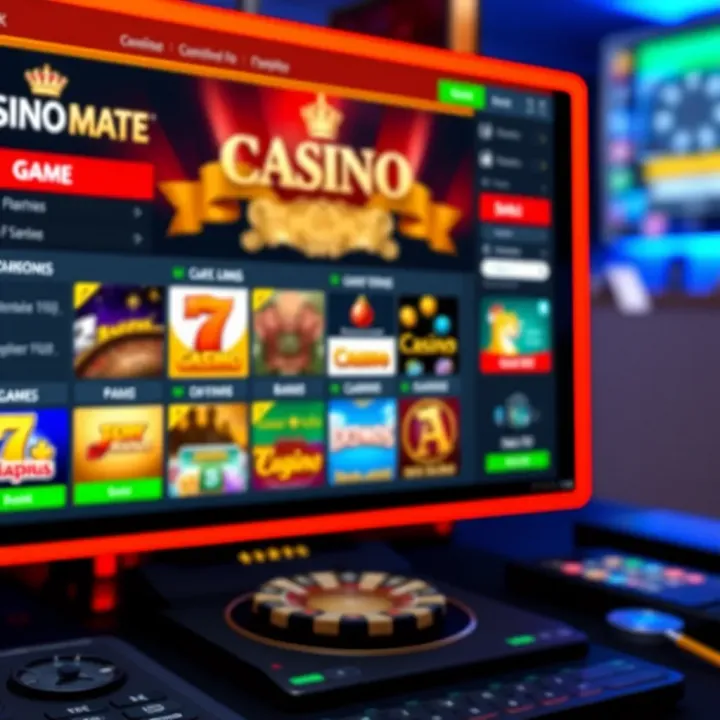 User interface of Casino Mate online casino platform displaying a variety of casino games and a clear navigation menu